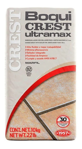 Boquicrest Ultramax 10kgs  Marfil - Crest