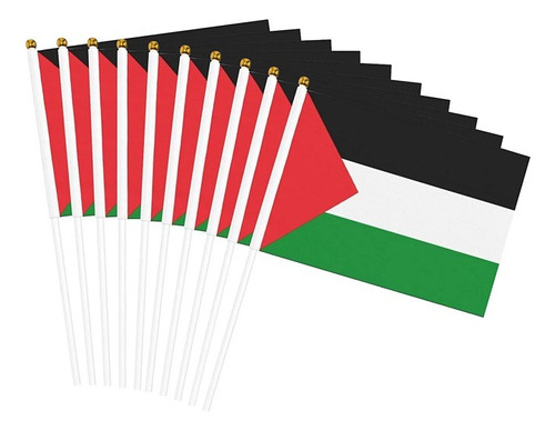 Dez Bandeiras Do Território Palestino 14cmx21cm Cisjordânia