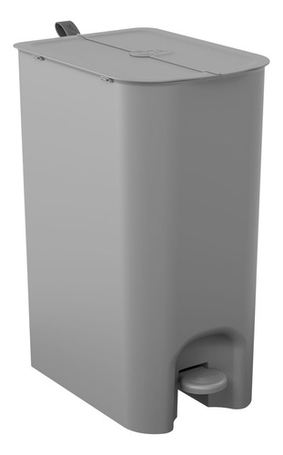 Lixeira Borboleta Com Pedal E Aro Duplo 20l Cinza Frio Coza