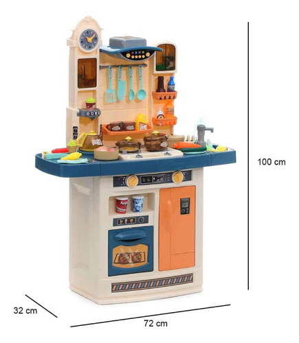 Cocina Cocinita Infantil Luz, Sonido Y Agua 54 Piezas