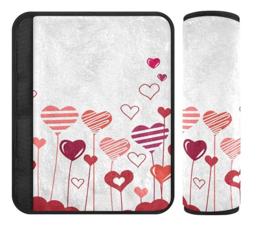 Hearts Valentine's Day Seat Belt Cover 2 Pack Car Seat Strap