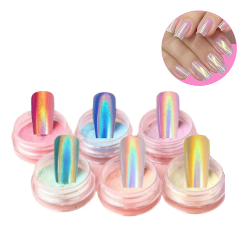 Efecto Tornasol 6 Colores Distintos Para Uñas Acrilicas