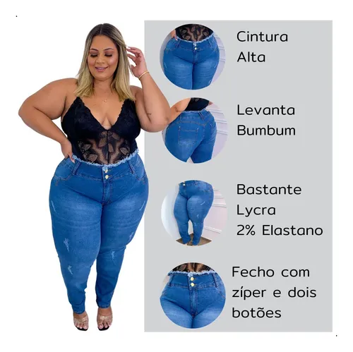 Calça jeans plus size tamanho sale 56