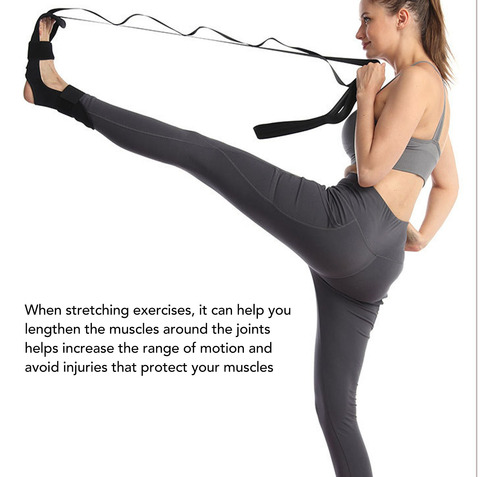Paquete De Correa De Camilla Para Piernas Nylon Yoga Negro