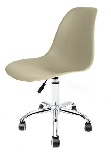 Cadeira Base Cromada Com Rodízio Eames Office Wt Cor Fendi Material Do Estofamento Aço