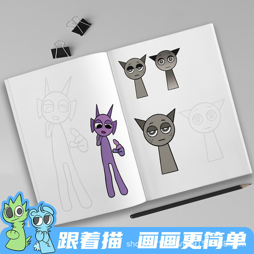 Cuaderno De Bocetos Sprunki Para Colorear, Regalo De Navidad