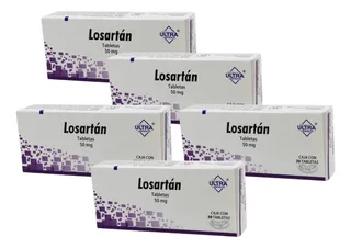 5 Cajas Losartan Ultra Presion Arterial Alta 30 Tabs 50 Mg