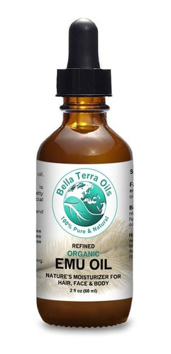 Aceite Emu 2 Oz 100% Puro Totalmente Refinado Orgánico Sin D