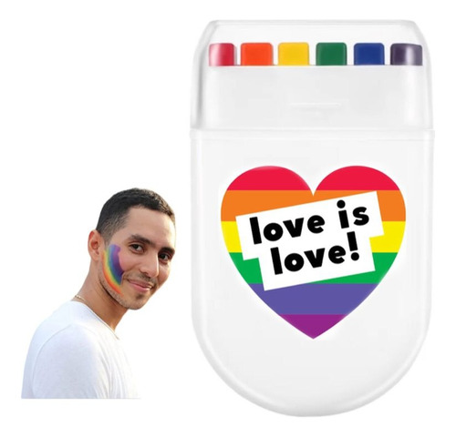 Cara Pintura Colores Arcoiris Orgullo Lgbt Gay Pride Bandera