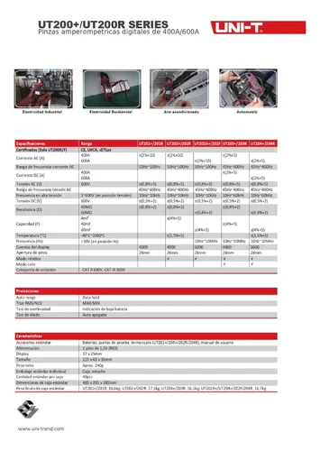 Uni-t Multimetro 33b+ Pinza Amperometrica 202+ Detector 12s