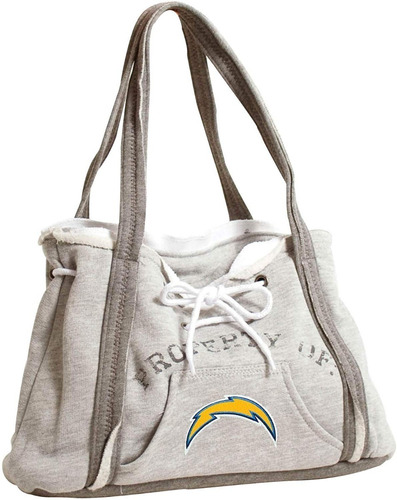 Bolso De Tela Tipo Sudadera Nfl - Los Angeles Chargers Acabado de los herrajes Cuerda Color Gris Color de la correa de hombro Gris oscuro Diseño de la tela Liso