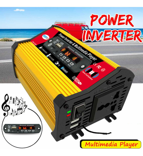 Reproductor Multimedia Incorporado Con Inversor De Corriente