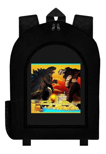 Mochila Negra Godzila Vs Kong A13