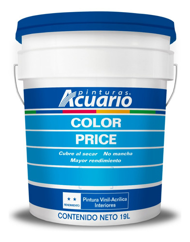 Cubeta De Pintura Vinilica Lavable Acuario Color Price 19lt