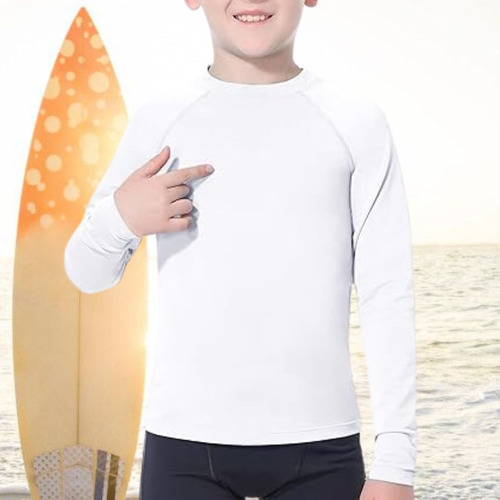 Polos De Natacion Niños Proteccion Uv Rashguards Blanco