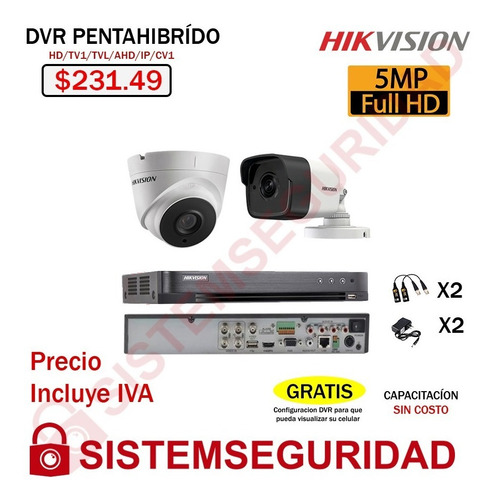 Imagen 1 de 7 de Kit 2 4 6 8 10 16 Camaras De Seguridad 5mp Cctv Hikvision