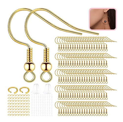 Gold Earring Hooks 120pcs, Hypoallergenic Stainless Ste...