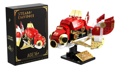 Bloques De Construcción Tuomu Escarabajo-línea Steam Davinci 334 Pez Dorado