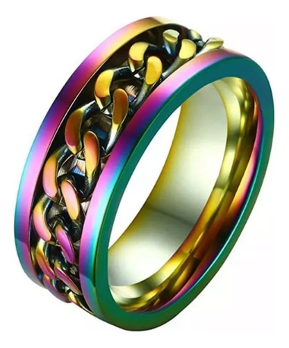 Anillo Giratorio Arcoiris Talle 13 2,02cm Ver Fotos