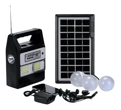 Kit Gerador Energia Solar Rádio Bluetooth Placa Solar 3lamp