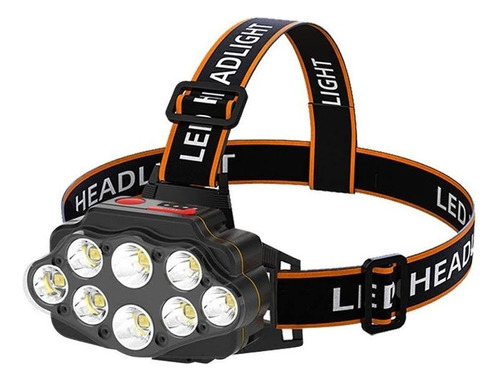 Lampara De Cabeza Led Recargable Con 8 Led Para Acampar