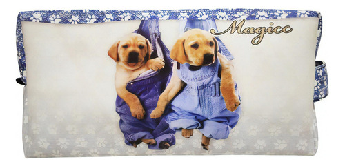 Necessaire Feminina Pet Cachorrinhos No Varal N088 - Magicc Cor Azul-marinho