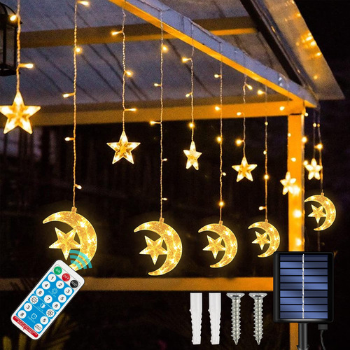 Solar Star And Moon Fairy String Lights 138led 8 Modos ...