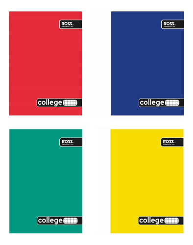 Pack 10x Cuadernos College 80 Hojas Cuadriculado M7