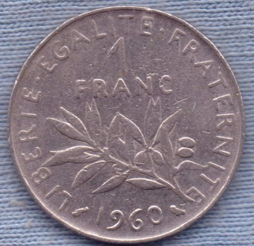Imagen 1 de 2 de Francia 1 Franc 1960 * Libertad * Republica *
