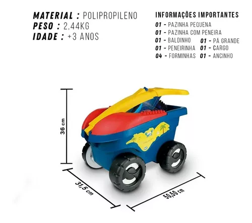 Brinquedo Caminhão Truck Praia Com 11 Peças e Caçamba - TudodeFerramentas -  Levando Praticidade ao seu Dia a Dia