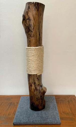 Poste Rascador Para Gato 100% Natural Tronco Árbol Yute