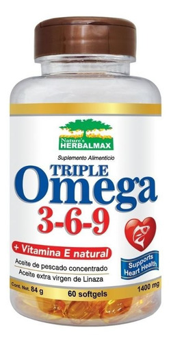 Triple Omega 3,6,9  1400 Mg X 60 Softgels Herbalmax