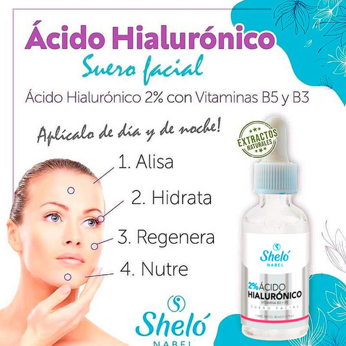 Acido Hialuronico Uso Cosmetico Suero Facial + B3 B5 30 Ml