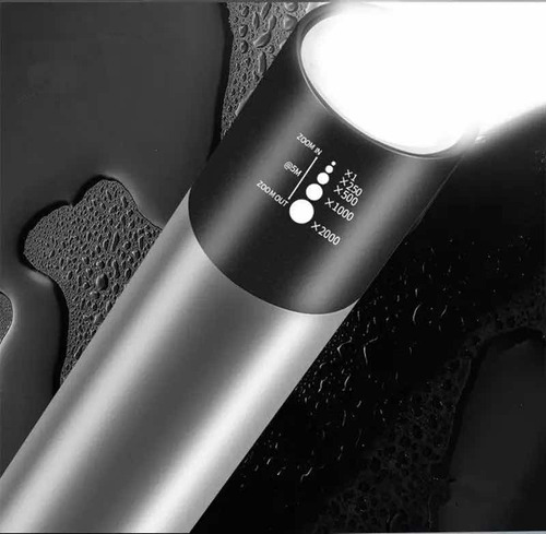 Imagen 4 de 8 de Linterna Recargable Led, Zoom, Resistente Al Agua