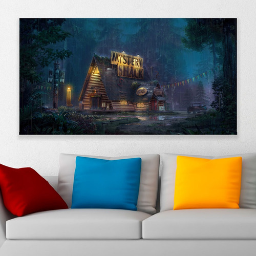 Cuadro Decorativon Gravity Falls Cabaña Art 80x50cm