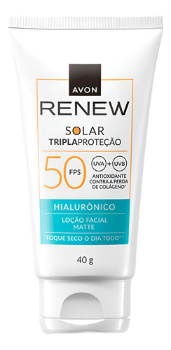 Protetor Solar Renew Fps 50 Loção Facial Matte Hialurônico