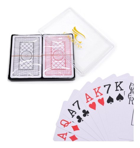 Baralho Duplo 100% Plástico 108 Cartas Prova D'água Poker