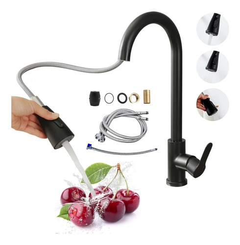 Grifo De Cocina Monomando Con Rociador Retráctil