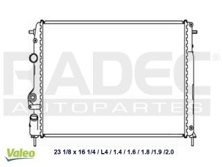 Radiador Renault Megane2001 L4 1.4/1.6/1.8/2.0lts C/aire Std