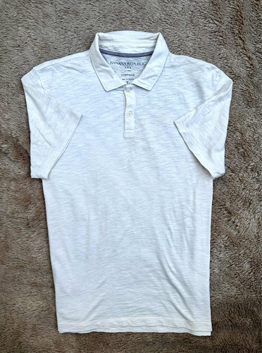 Playera Blanca Banana Republic Tipo Polo Talla L Hombre