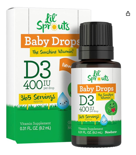  Vitamina D3 400 Ul Bebes Y Recién Nacidos 1 Año Suministros