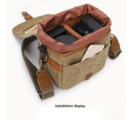 Bolsa De Lona Para Cámara Réflex, Bandolera Individual, Impe
