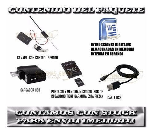 Imagen 7 de 10 de Mini Cámara Espía Dvr Bateria 24 Hrs Sony Full Hd 1080p 16gb