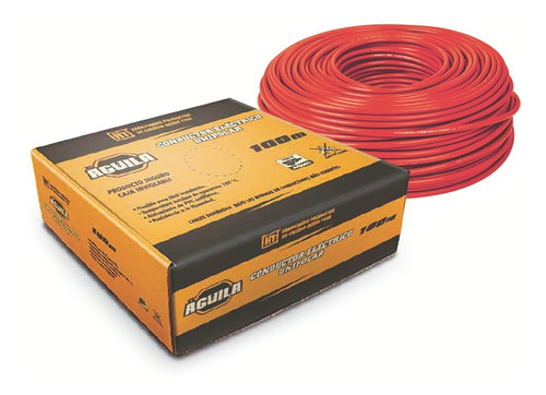 Imagen 1 de 3 de Cable Cal. 08 Rojo Thw 1 Hilo 100m Aguila 200236