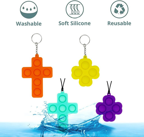 Collar Pop It, Mini Llavero Juguete Fidget, Simple Hoyuel...