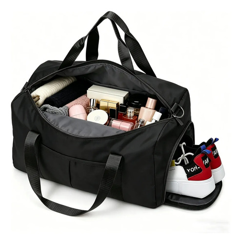 Quanna Bolso Deportivo Maletas Para Gimnasio Fitness Viaje Mochila Gran Capacidad Alta Durabilidad Plegable Y Fácil De Llevar Uso Ideal Para Deportes Y Viajes Negro
