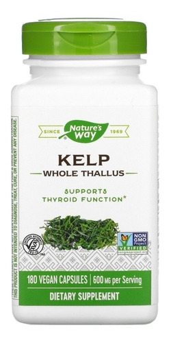 Kelp 180 Capsulas Veganas 600 Mg Apoyo Para La Tiroides