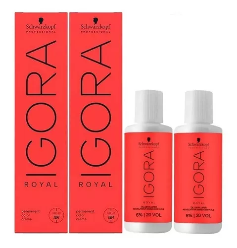 Coloração Igora Royal Schwarzkopf 7-77(10unid) 10 Ox 30 Vol