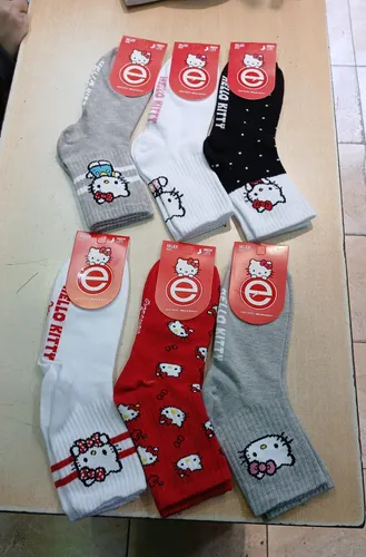 6 Pares Media 1/3 Caña Hello Kitty By Elemento Algodón 36-41