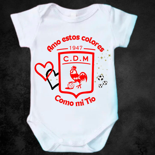 Body Enterito Bebe Personalizado Equipo Futbol Escudo Papá Moron 12-18 M Gallo Gallito